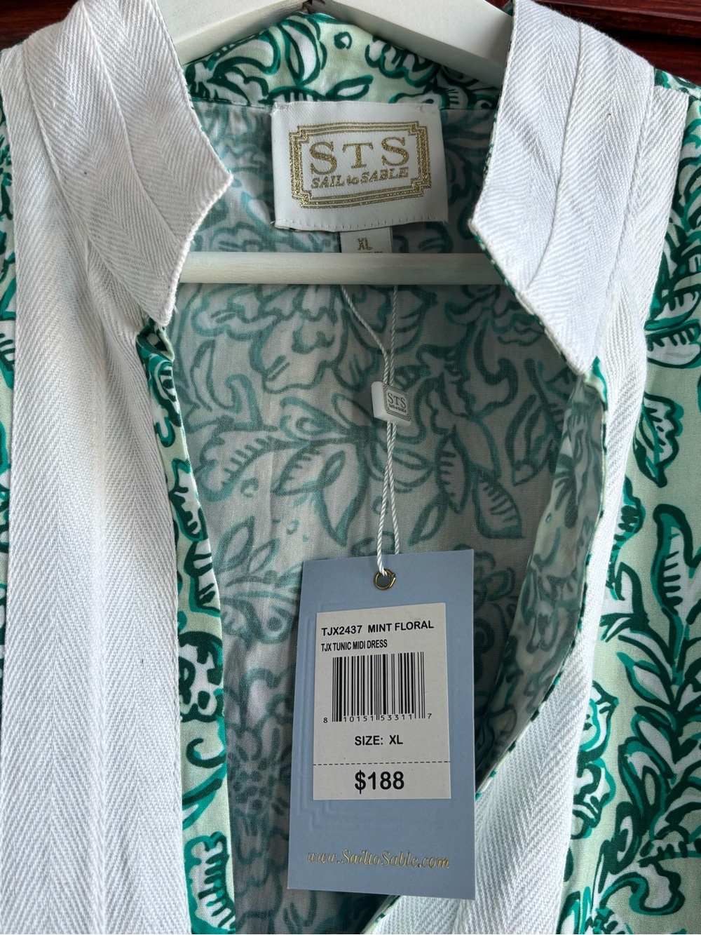 Sail to Sable Teal and White Printed Tunic - Picture 4 of 4